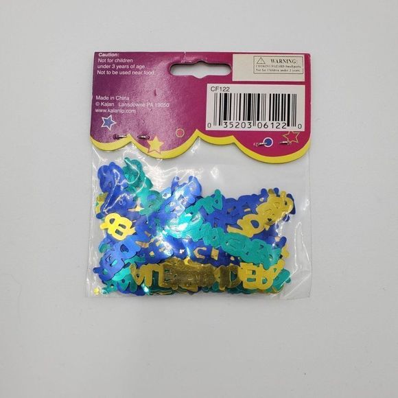 Alexander Confetti Names Personalized Kalan 2 Packs Blue & Gold - Picture 3 of 3